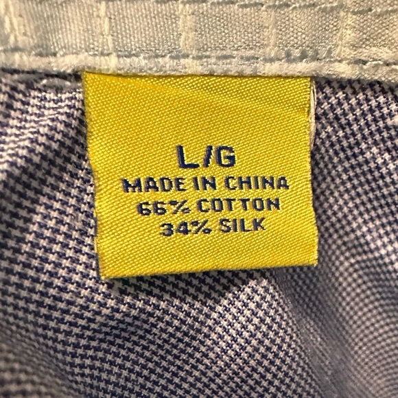 Tommy Bahama Men's Silk Blend Island modern Fit Blue Short Sleeve Shirt Large - Picture 7 of 7